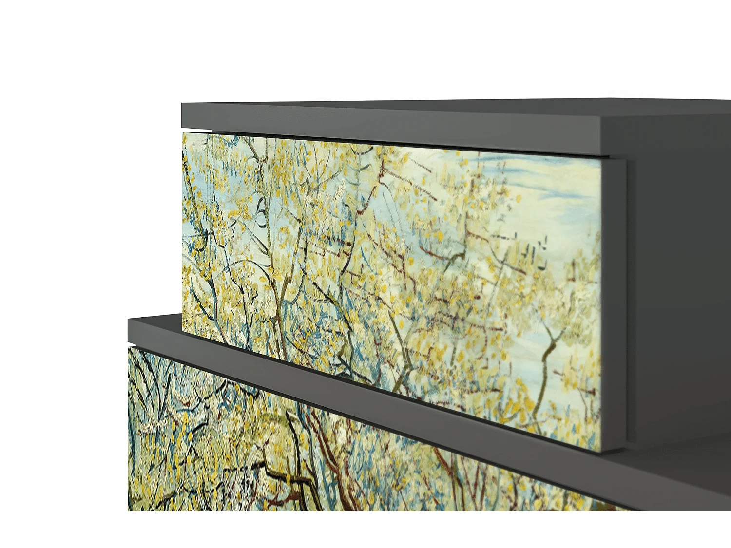 Comodino - 58х58х41 cm - NS1 - The Bianco Orchard, Antracite