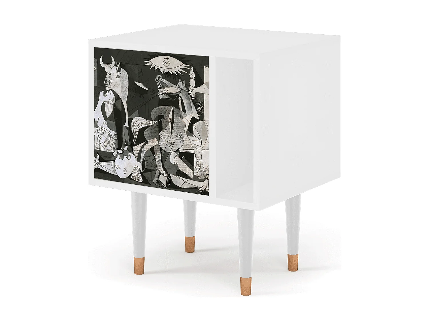 Table de nuit - 57х69х48 cm - S2 - Guernica by Picasso, Blanc