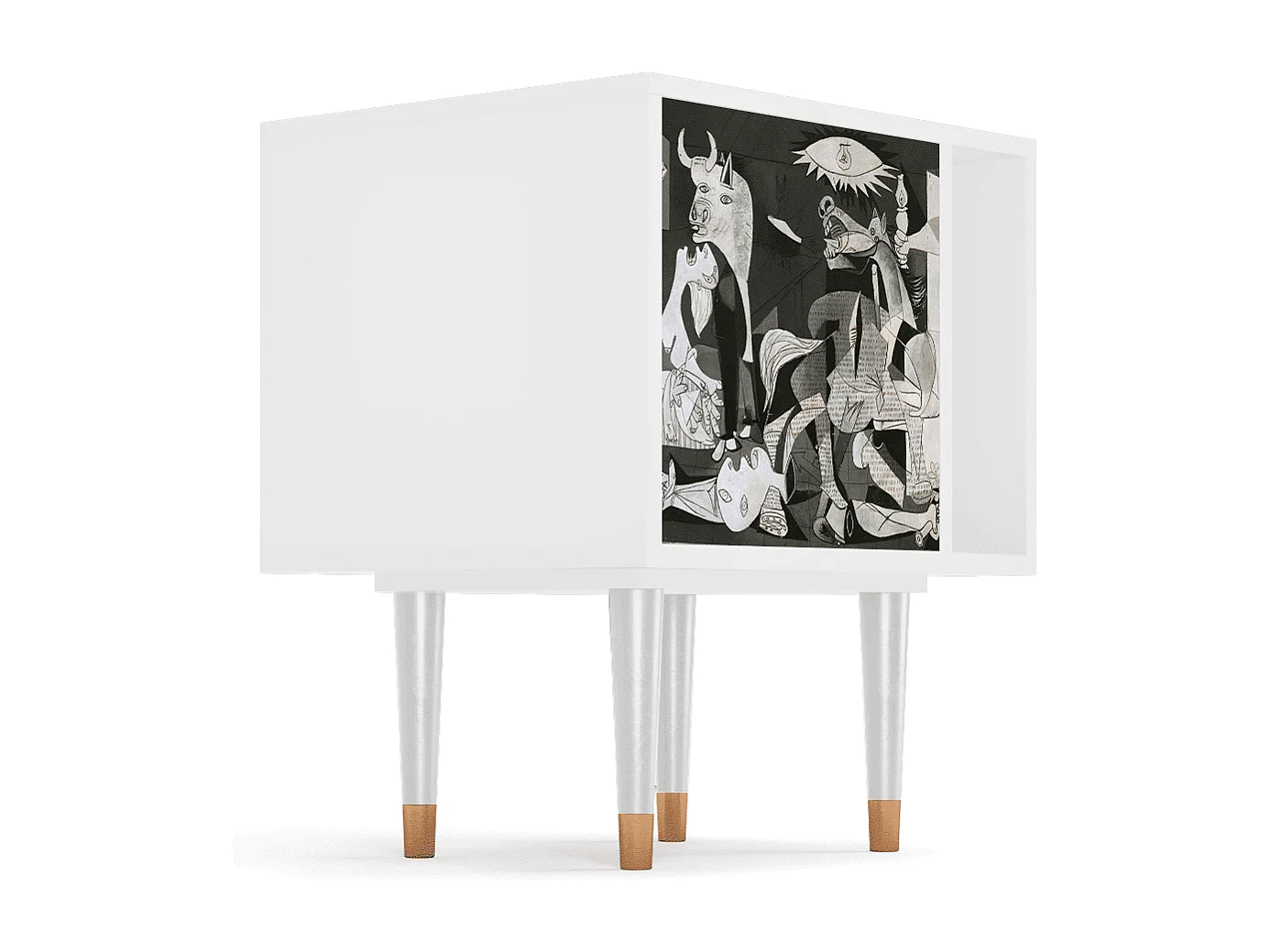 Table de nuit - 57х69х48 cm - S2 - Guernica by Picasso, Blanc