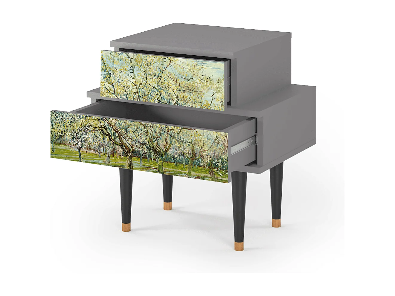 Mesita de noche - 58х58х41 cm - NS1 - The Blanco Orchard, Gris