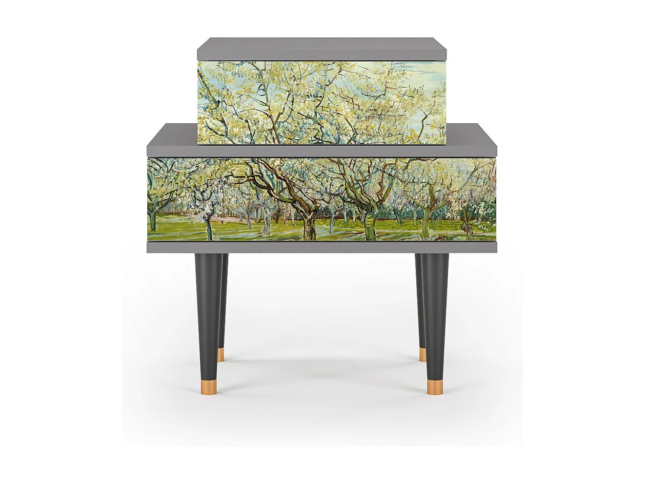 Criado-mudo - 58х58х41 cm - NS1 - The Branco Orchard, Cinza