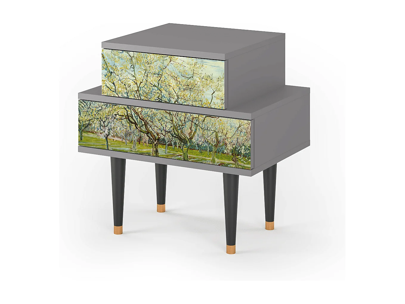 Criado-mudo - 58х58х41 cm - NS1 - The Branco Orchard, Cinza