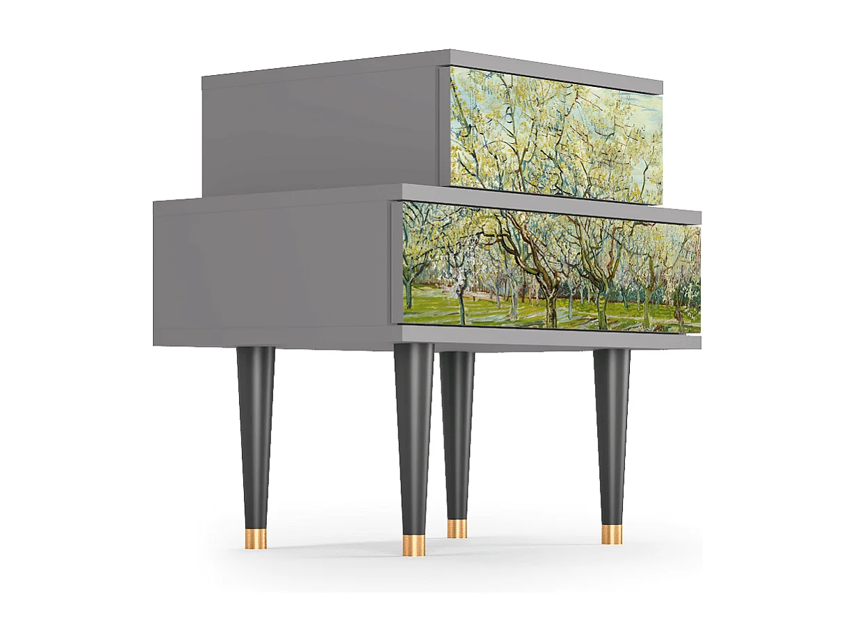 Criado-mudo - 58х58х41 cm - NS1 - The Branco Orchard, Cinza