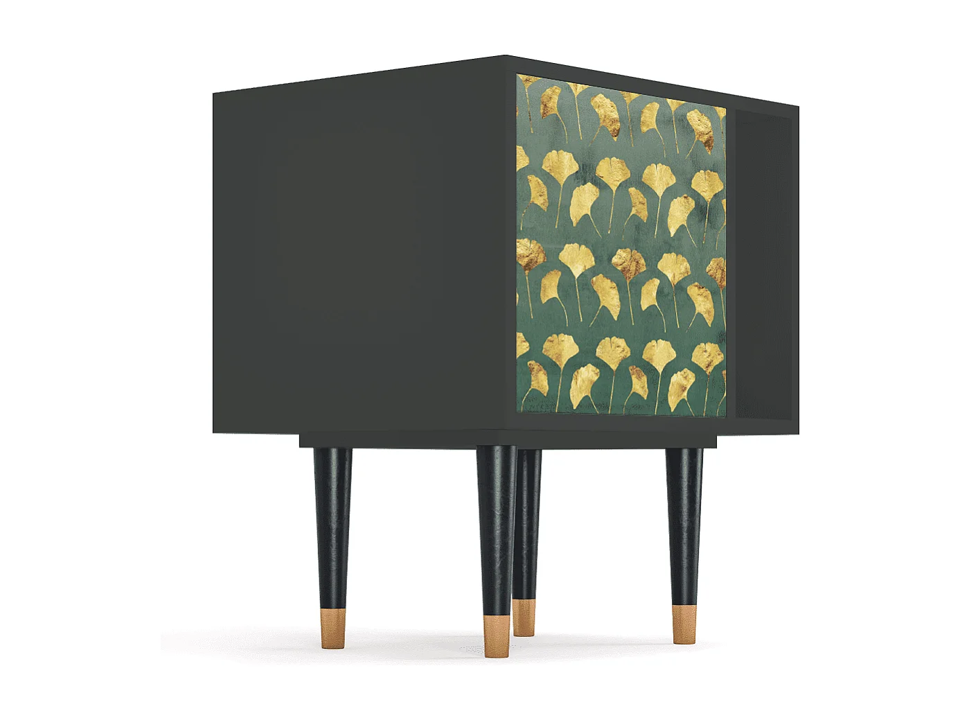 Stolik nocny - 57х69х48 cm - S2 - Gingko leaves, Antracyt