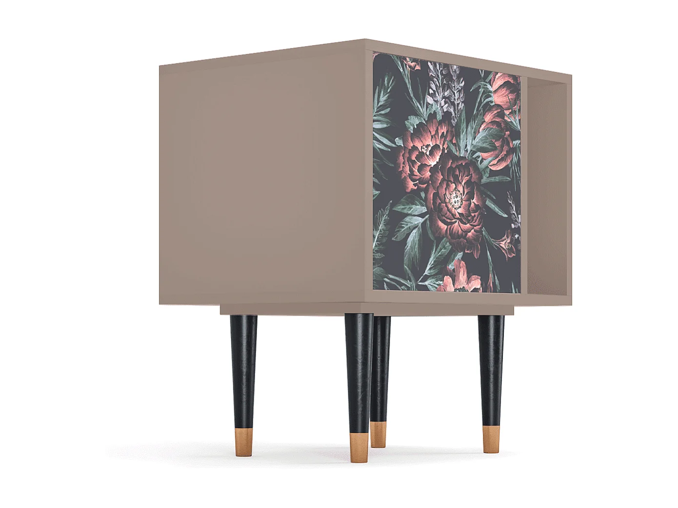 Table de nuit - 57х69х48 cm - S2 - Dark Peonies, Latte