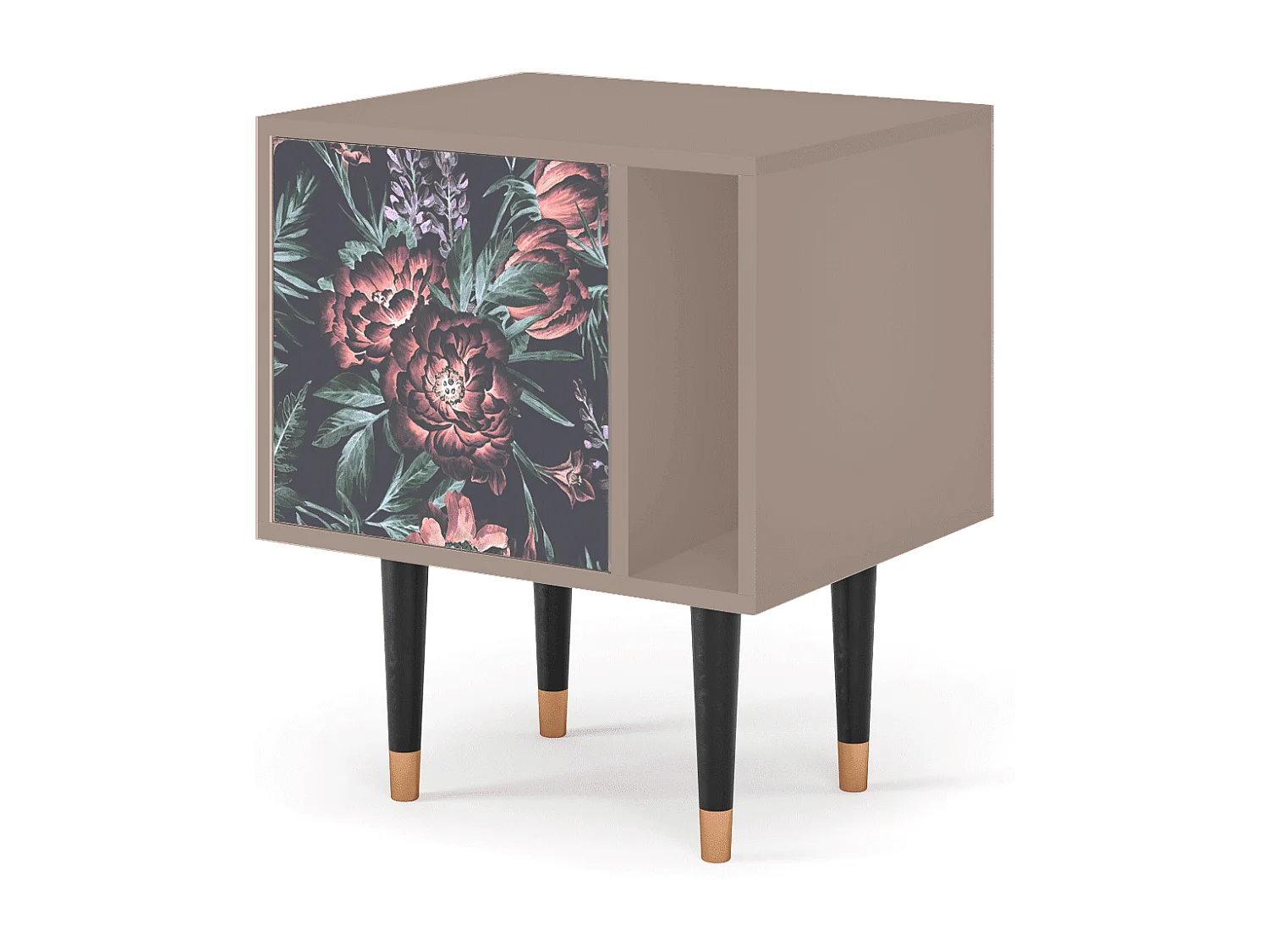 Table de nuit - 57х69х48 cm - S2 - Dark Peonies, Latte