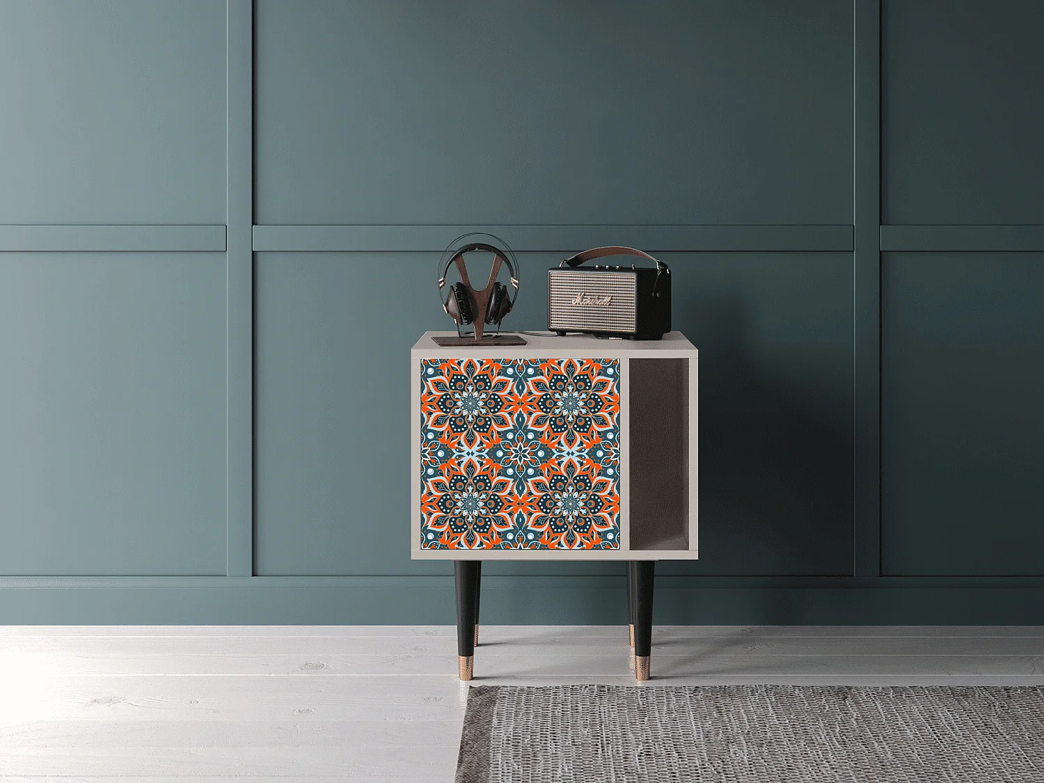 Stolik nocny - 57х69х48 cm - S2 - Fire Beetle, Piaskowy