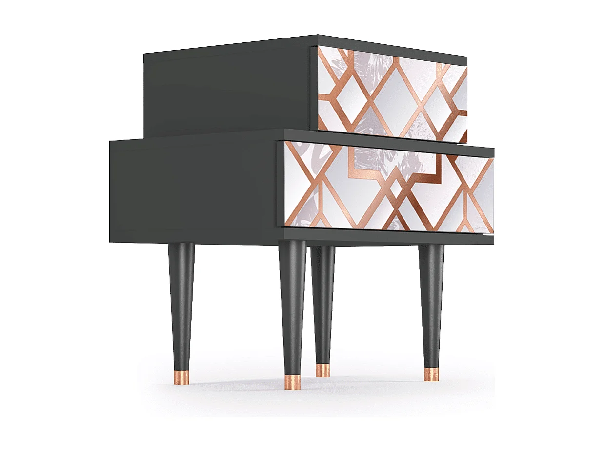 Table de nuit - 58х58х41 cm - NS1 - Pastel Fairytale, Anthracite