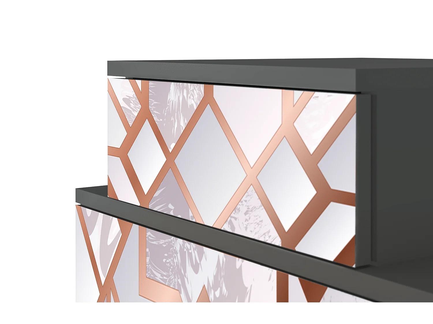 Table de nuit - 58х58х41 cm - NS1 - Pastel Fairytale, Anthracite