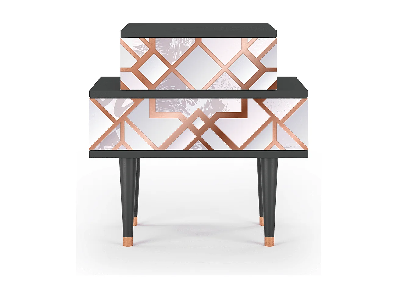 Table de nuit - 58х58х41 cm - NS1 - Pastel Fairytale, Anthracite