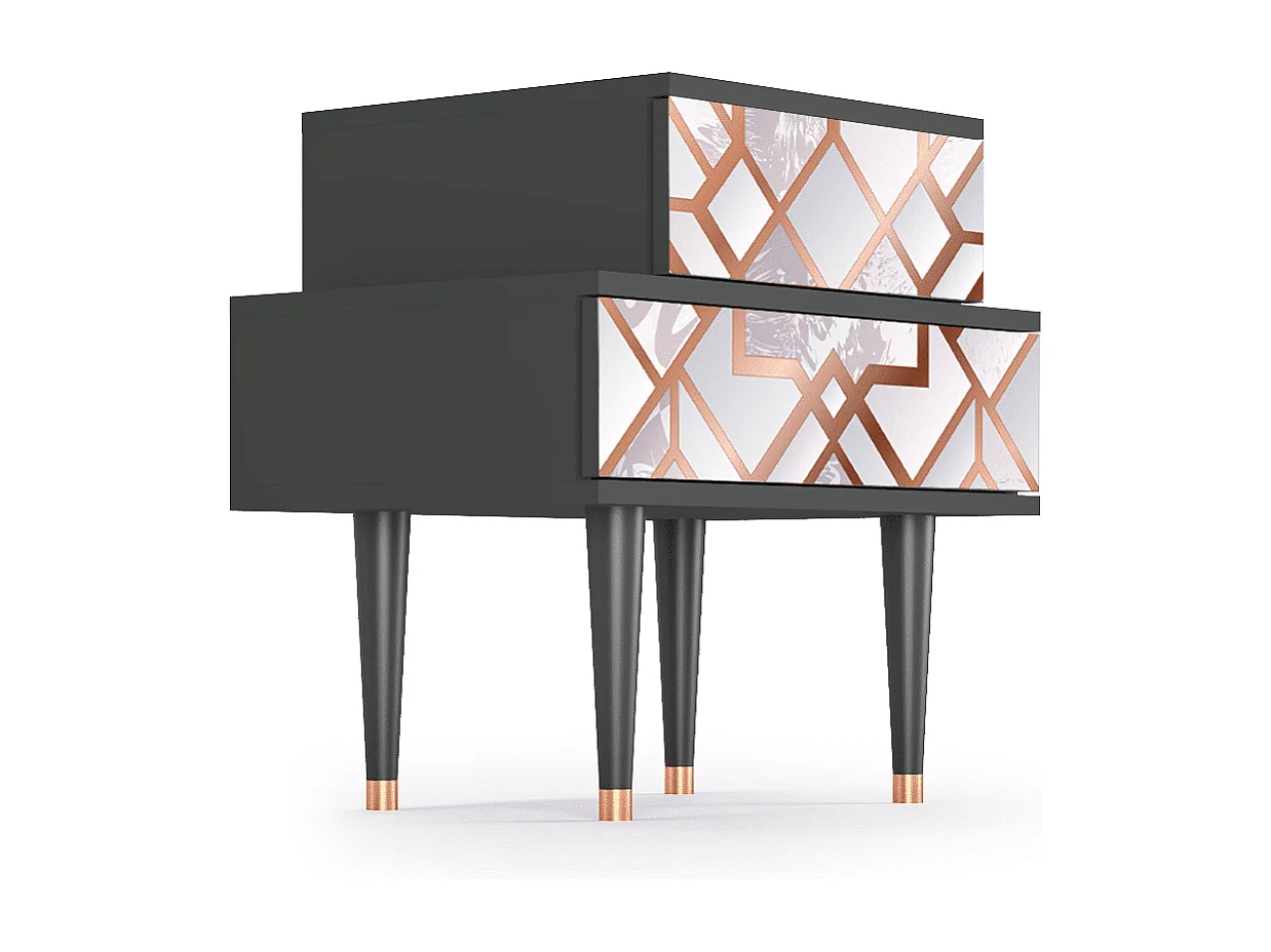 Table de nuit - 58х58х41 cm - NS1 - Pastel Fairytale, Anthracite