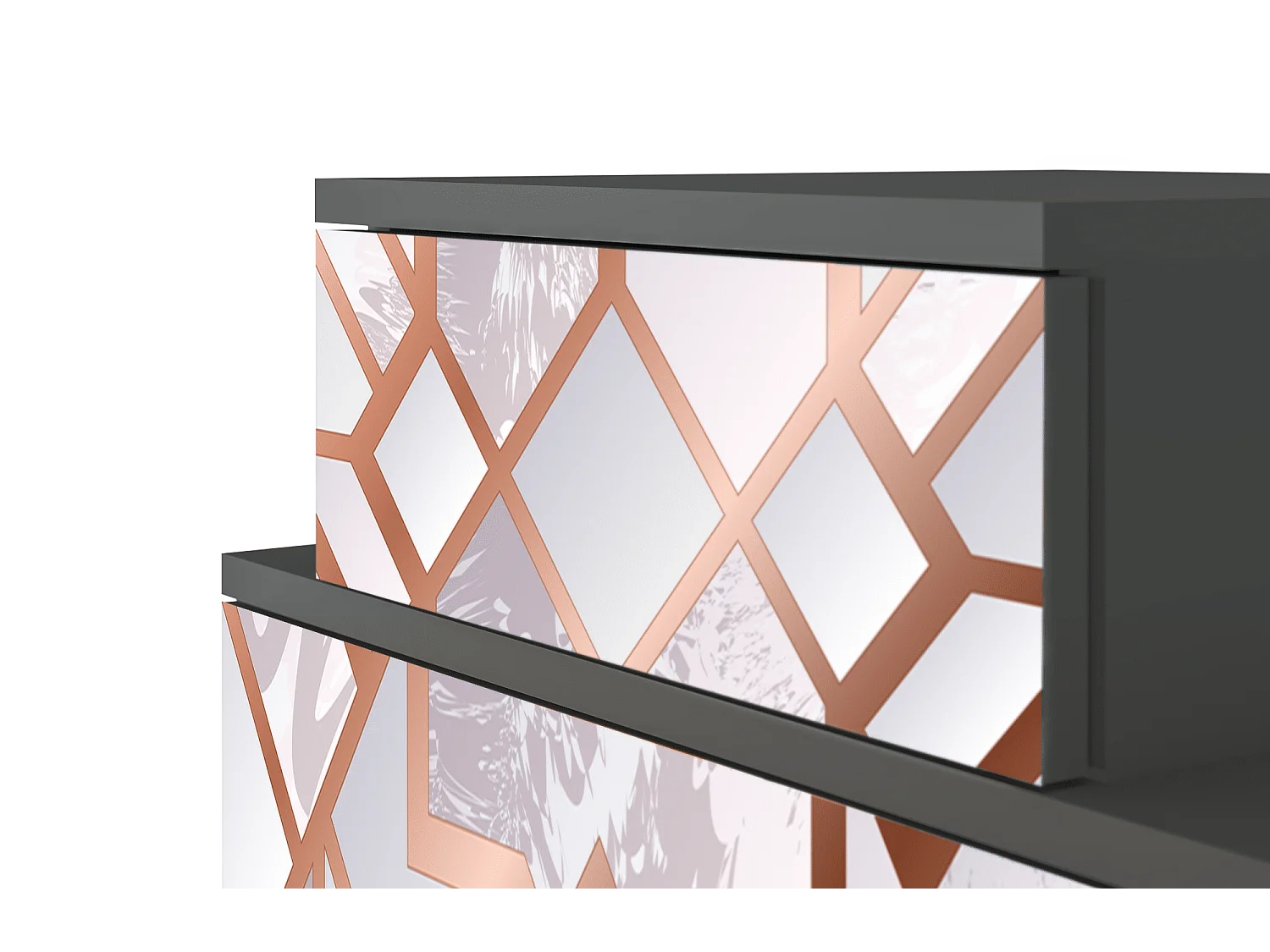 Table de nuit - 58х58х41 cm - NS1 - Pastel Fairytale, Anthracite