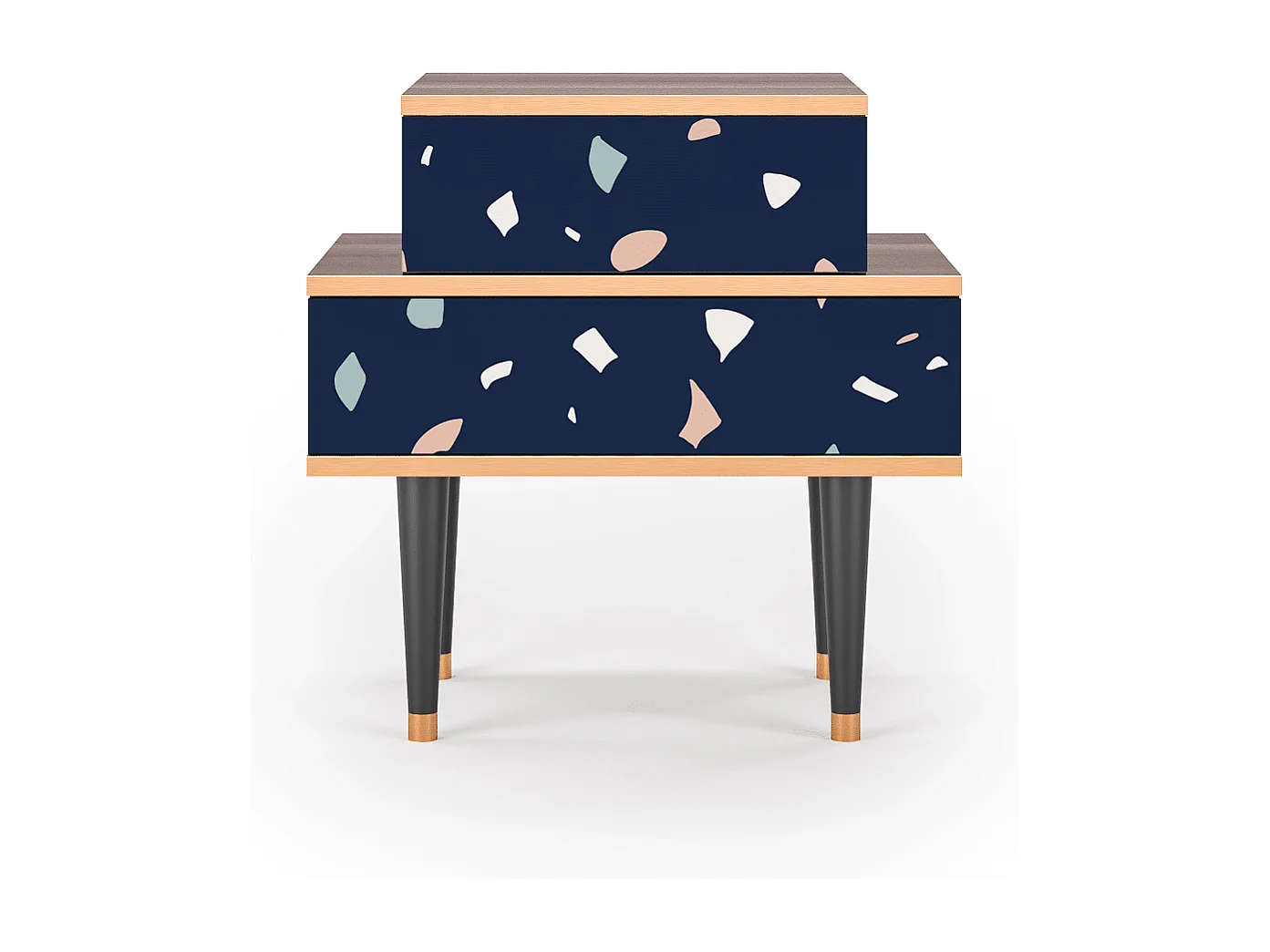 Stolik nocny - 58х58х41 cm - NS1 - Space Satellites, Orzech