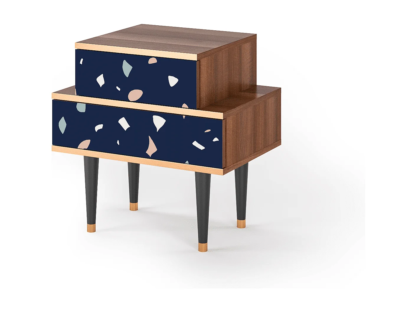 Table de nuit - 58х58х41 cm - NS1 - Space Satellites, Noyer