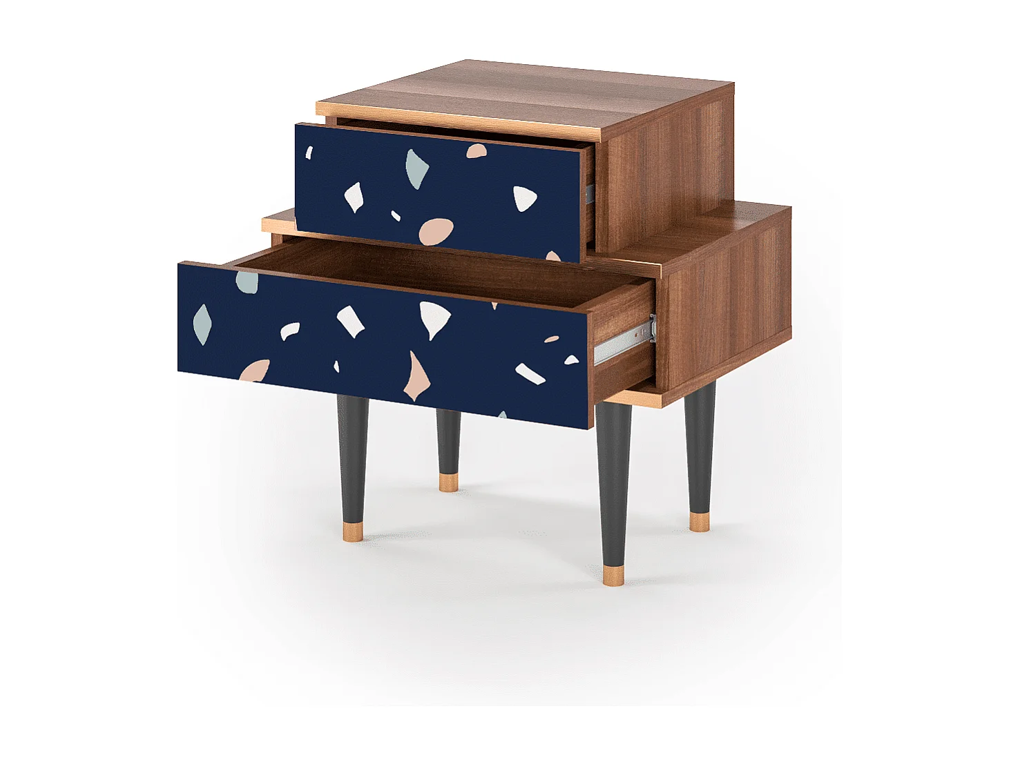 Table de nuit - 58х58х41 cm - NS1 - Space Satellites, Noyer