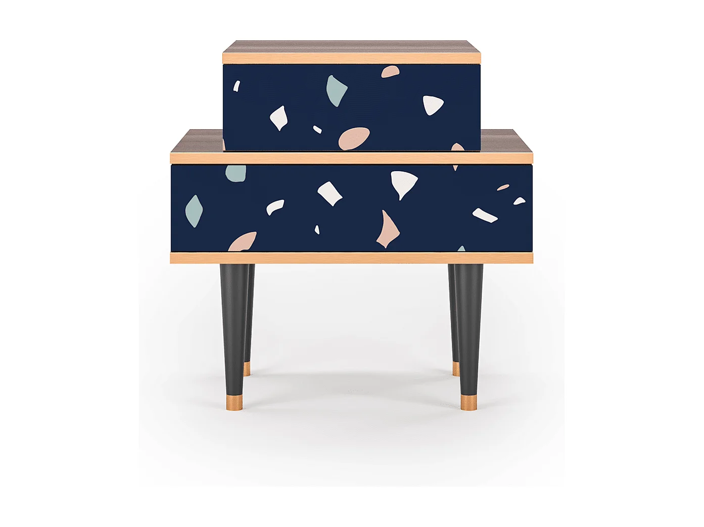 Stolik nocny - 58х58х41 cm - NS1 - Space Satellites, Orzech