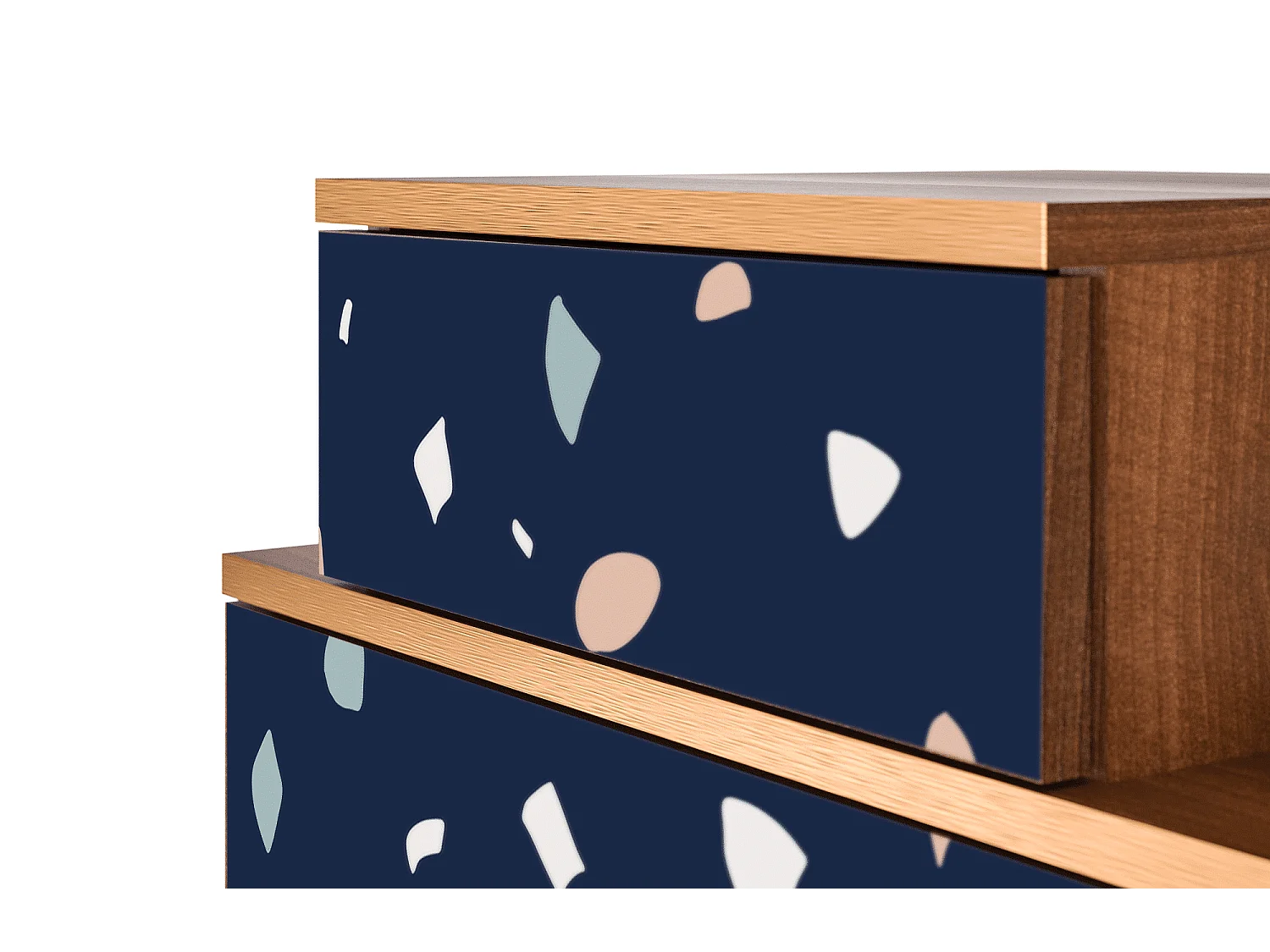 Stolik nocny - 58х58х41 cm - NS1 - Space Satellites, Orzech