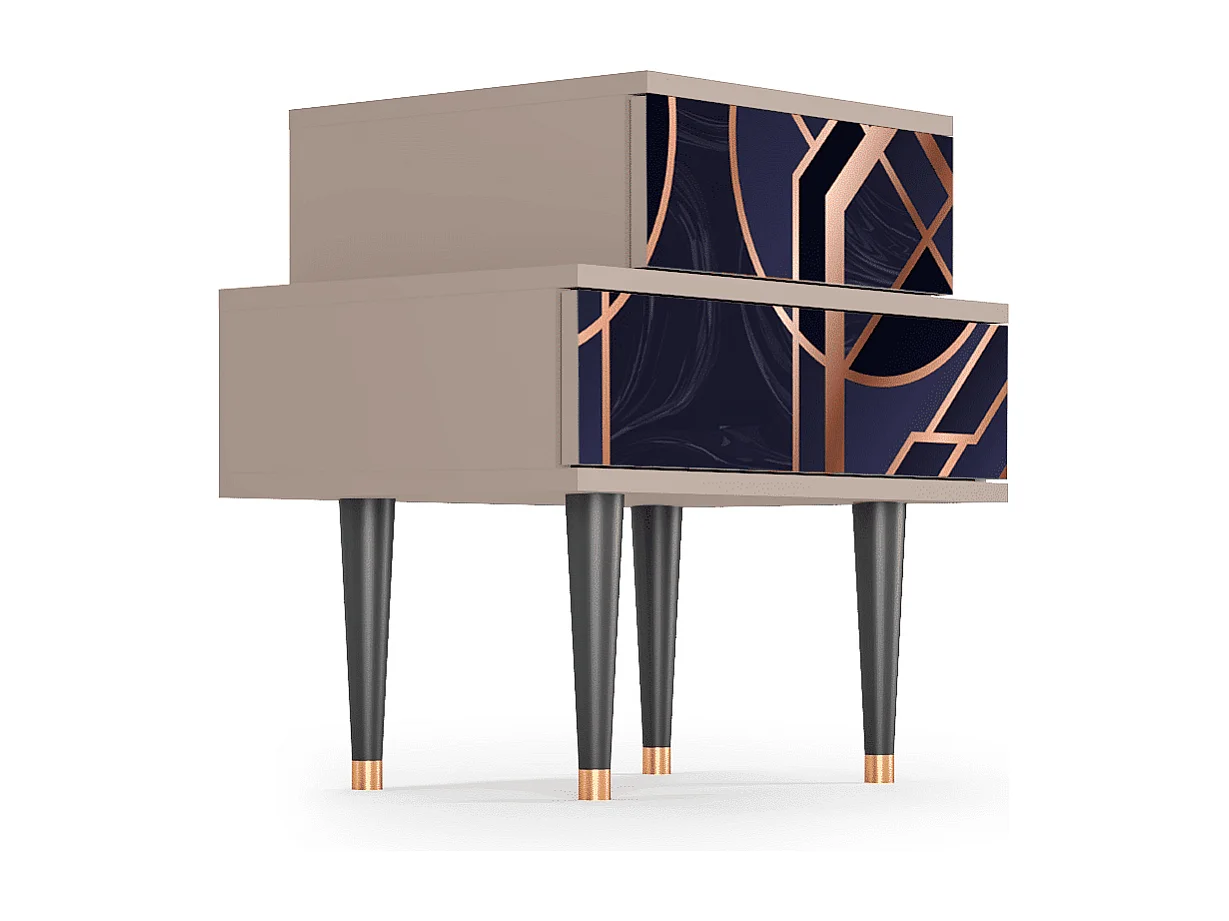 Stolik nocny - 58х58х41 cm - NS1 - Purple Temple, Latte