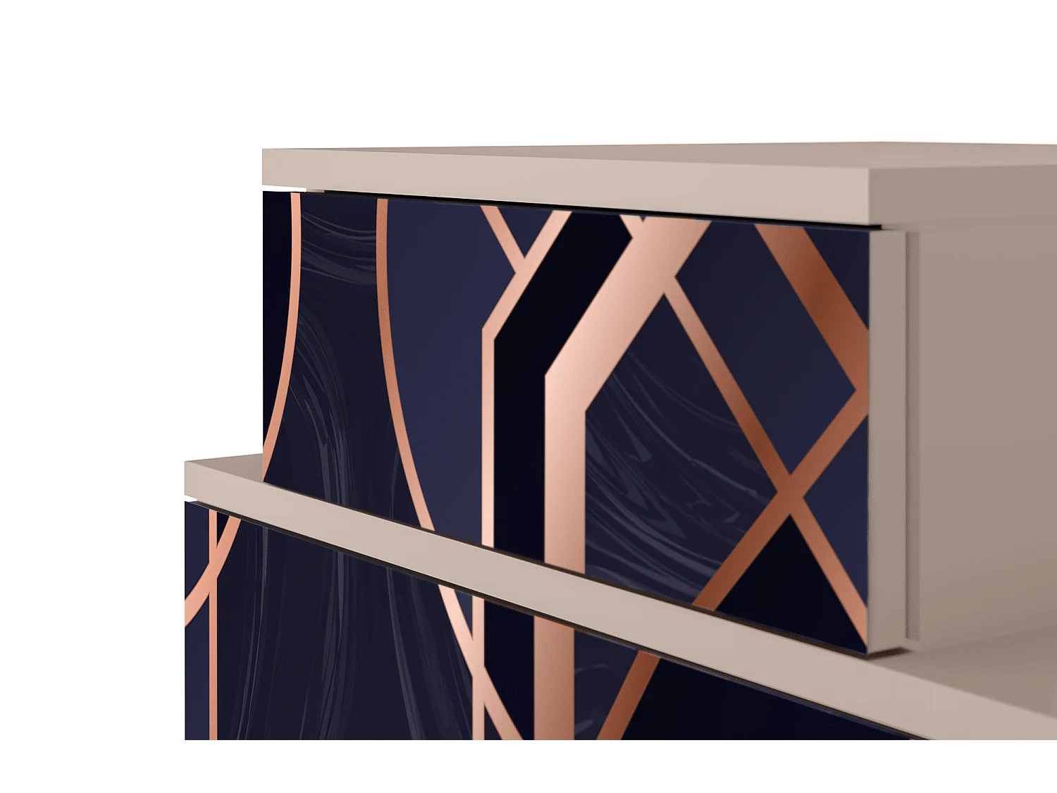 Stolik nocny - 58х58х41 cm - NS1 - Purple Temple, Latte