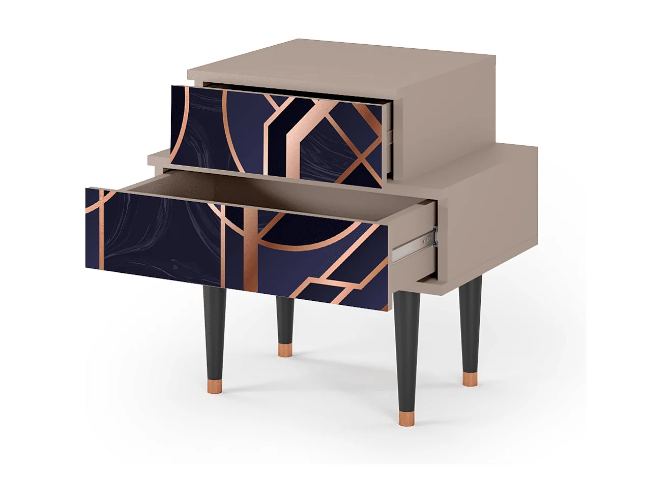 Stolik nocny - 58х58х41 cm - NS1 - Purple Temple, Latte