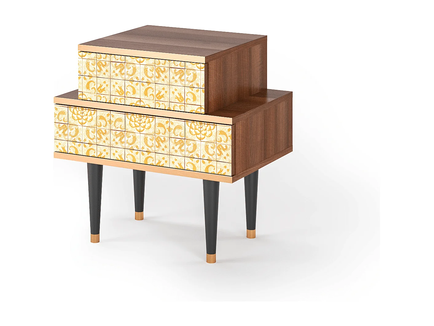 Nachttisch - 58х58х41 cm - NS1 - Sunshiny Tile, Walnuss