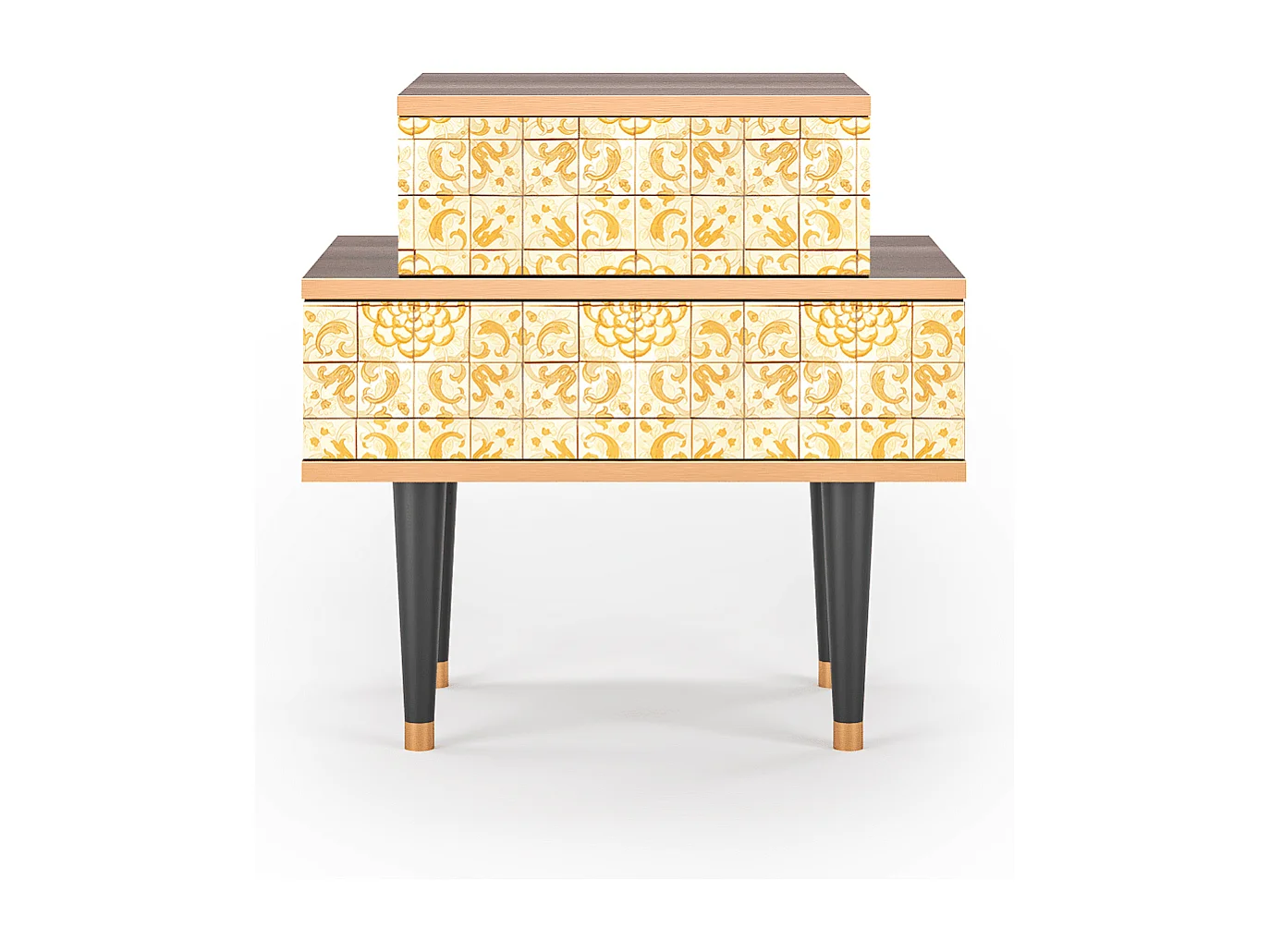 Table de nuit - 58х58х41 cm - NS1 - Sunshiny Tile, Noyer