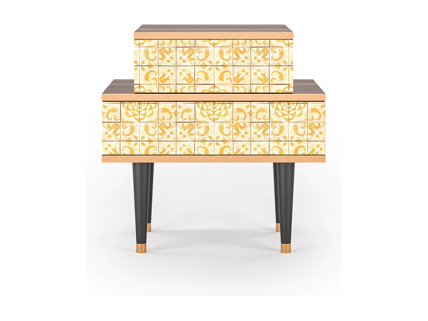 Stolik nocny - 58х58х41 cm - NS1 - Sunshiny Tile, Orzech