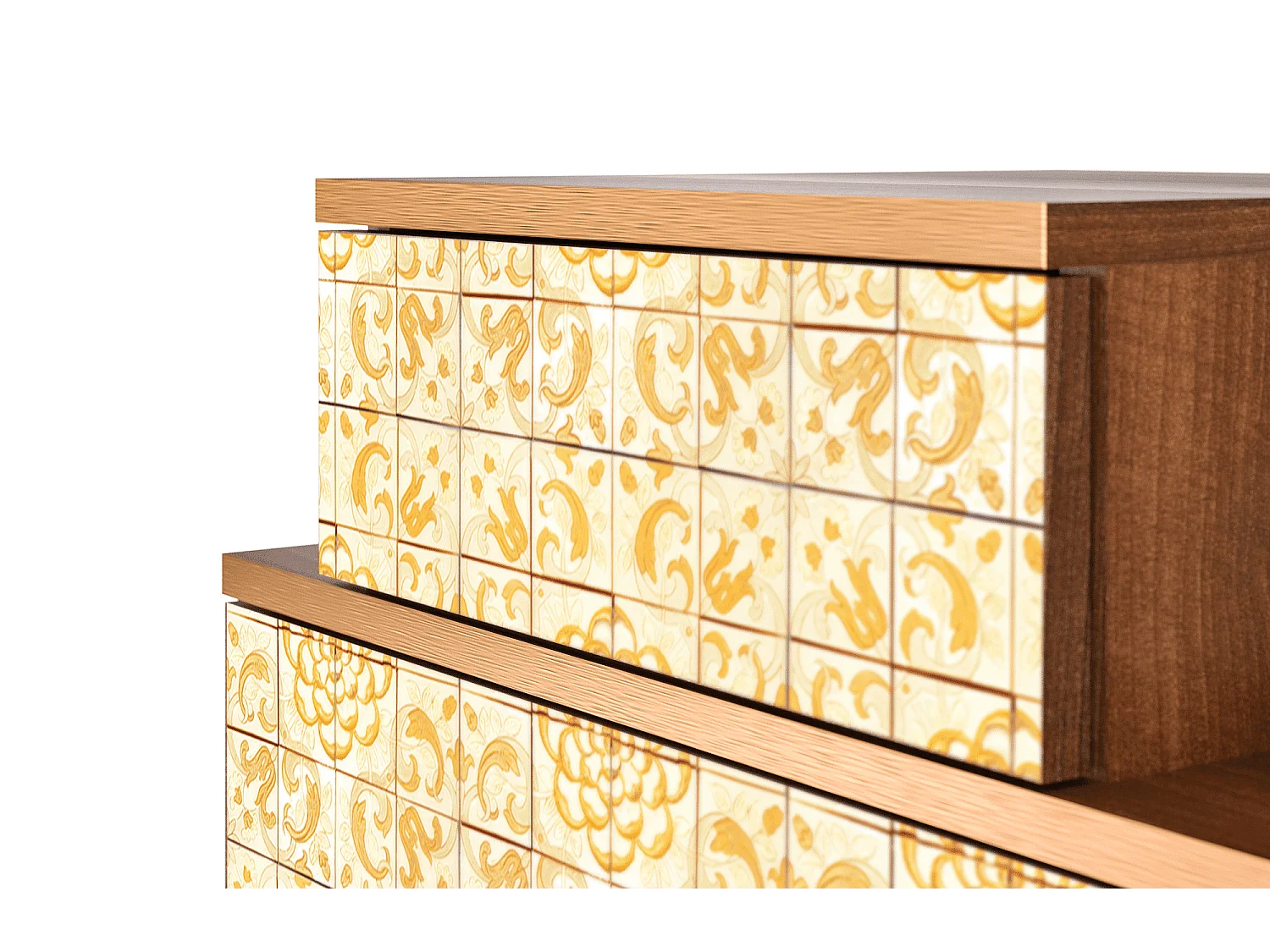 Stolik nocny - 58х58х41 cm - NS1 - Sunshiny Tile, Orzech