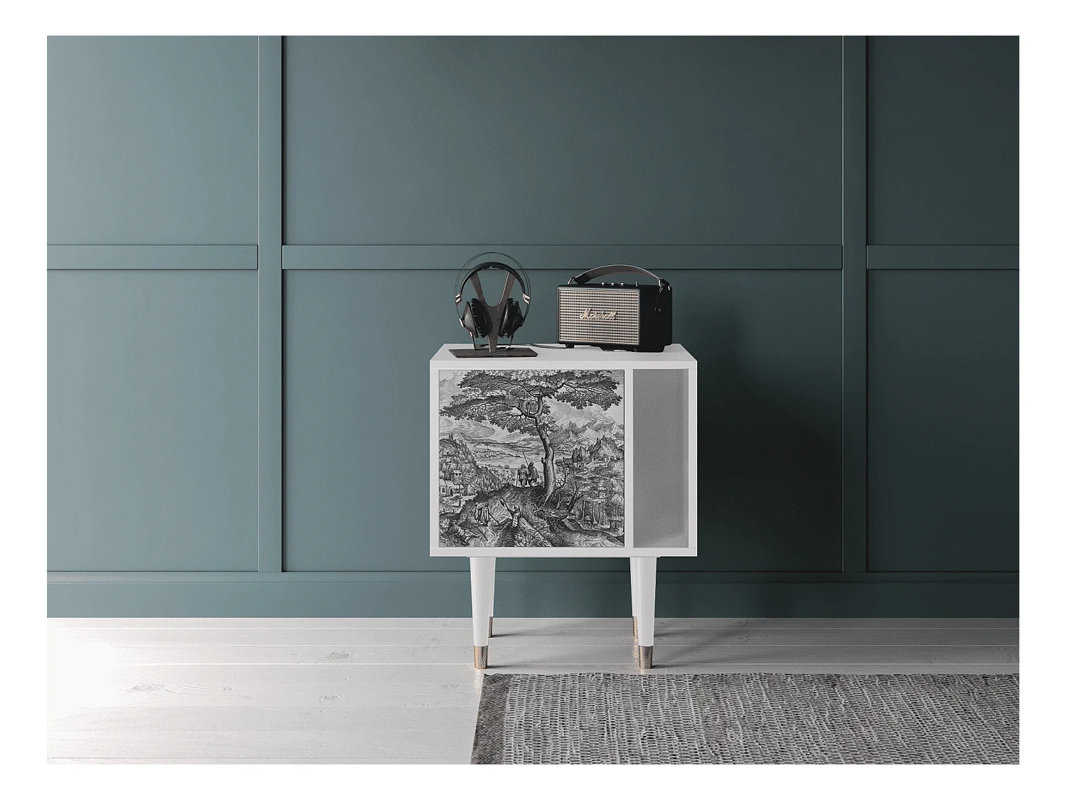 Table de nuit - 57х69х48 cm - S2 - Milites Requiescentes, Blanc