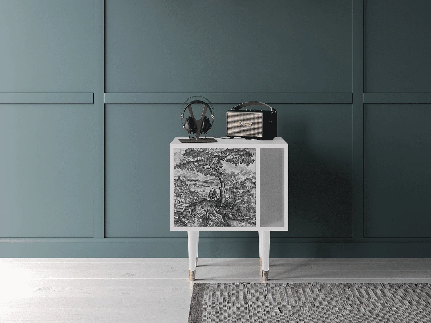 Nachtkastje - 57х69х48 cm - S2 - Milites Requiescentes, Wit