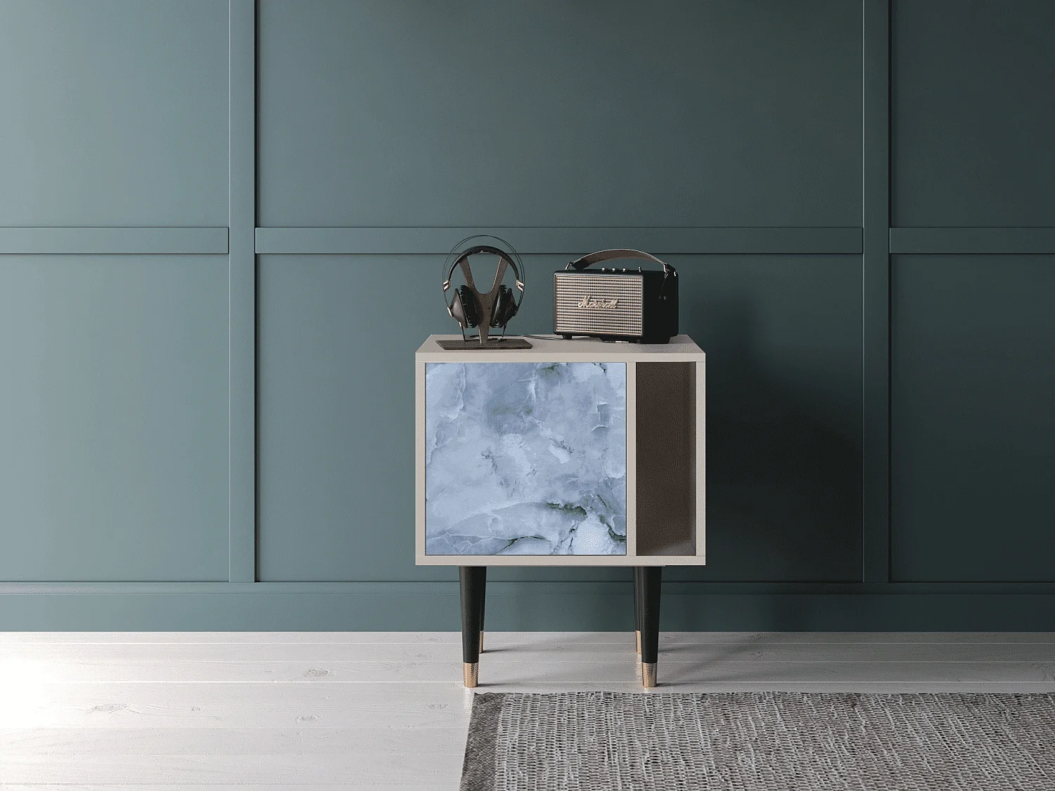 Stolik nocny - 57х69х48 cm - S2 - Feather Ice, Piaskowy