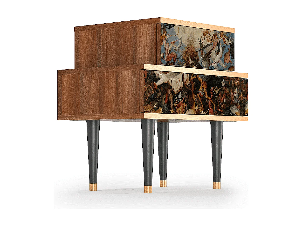 Comodino - 58х58х41 cm - NS1 - The Fall, Noce