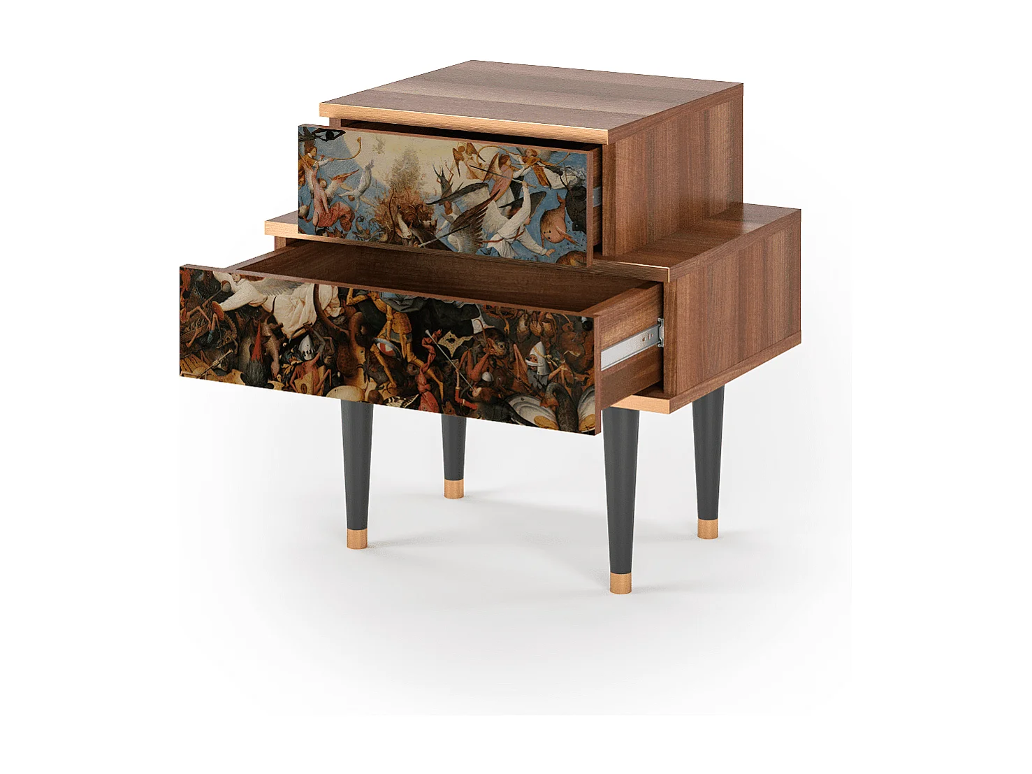 Comodino - 58х58х41 cm - NS1 - The Fall, Noce