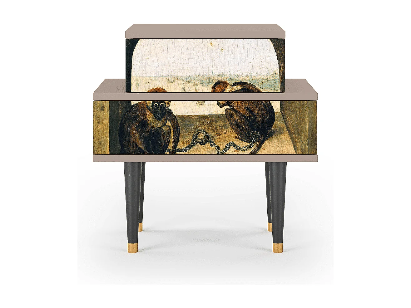Table de nuit - 58х58х41 cm - NS1 - Two Monkeys, Latte