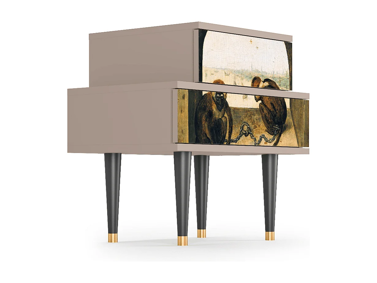 Table de nuit - 58х58х41 cm - NS1 - Two Monkeys, Latte