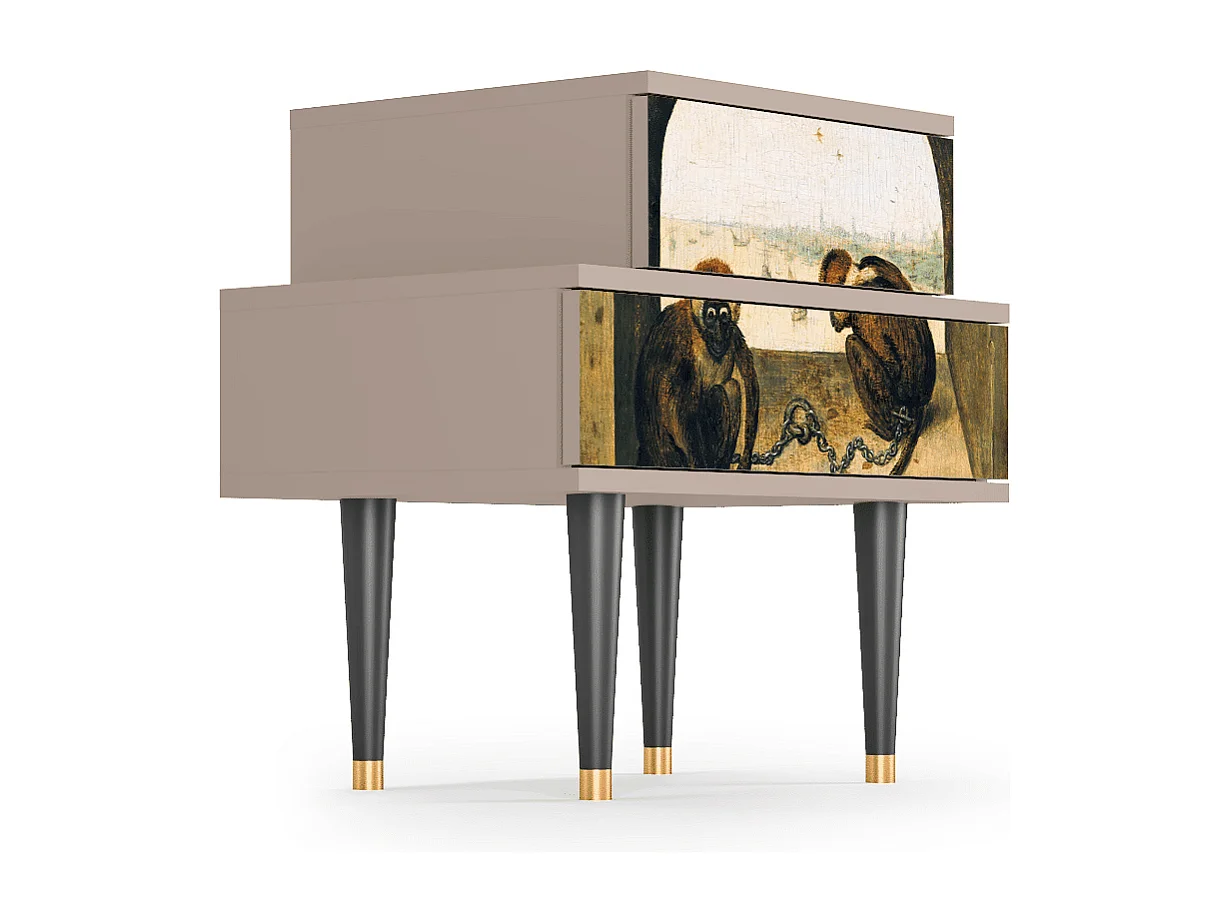 Table de nuit - 58х58х41 cm - NS1 - Two Monkeys, Latte