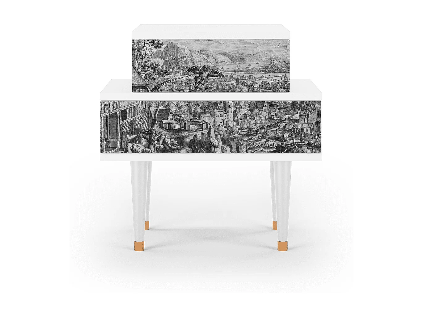 Stolik nocny - 58х58х41 cm - NS1 - Departure, Biały