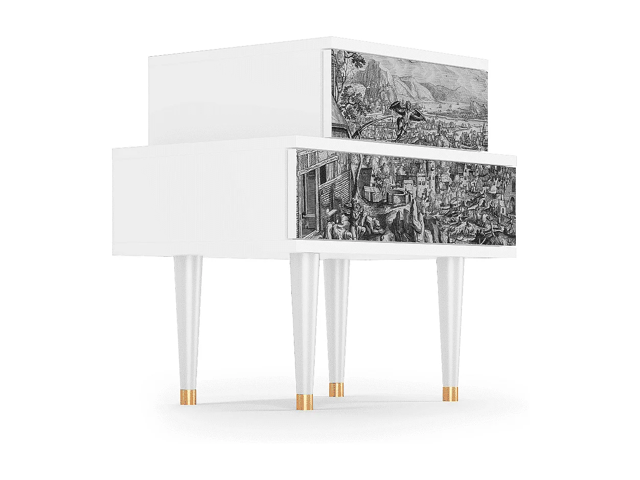 Stolik nocny - 58х58х41 cm - NS1 - Departure, Biały