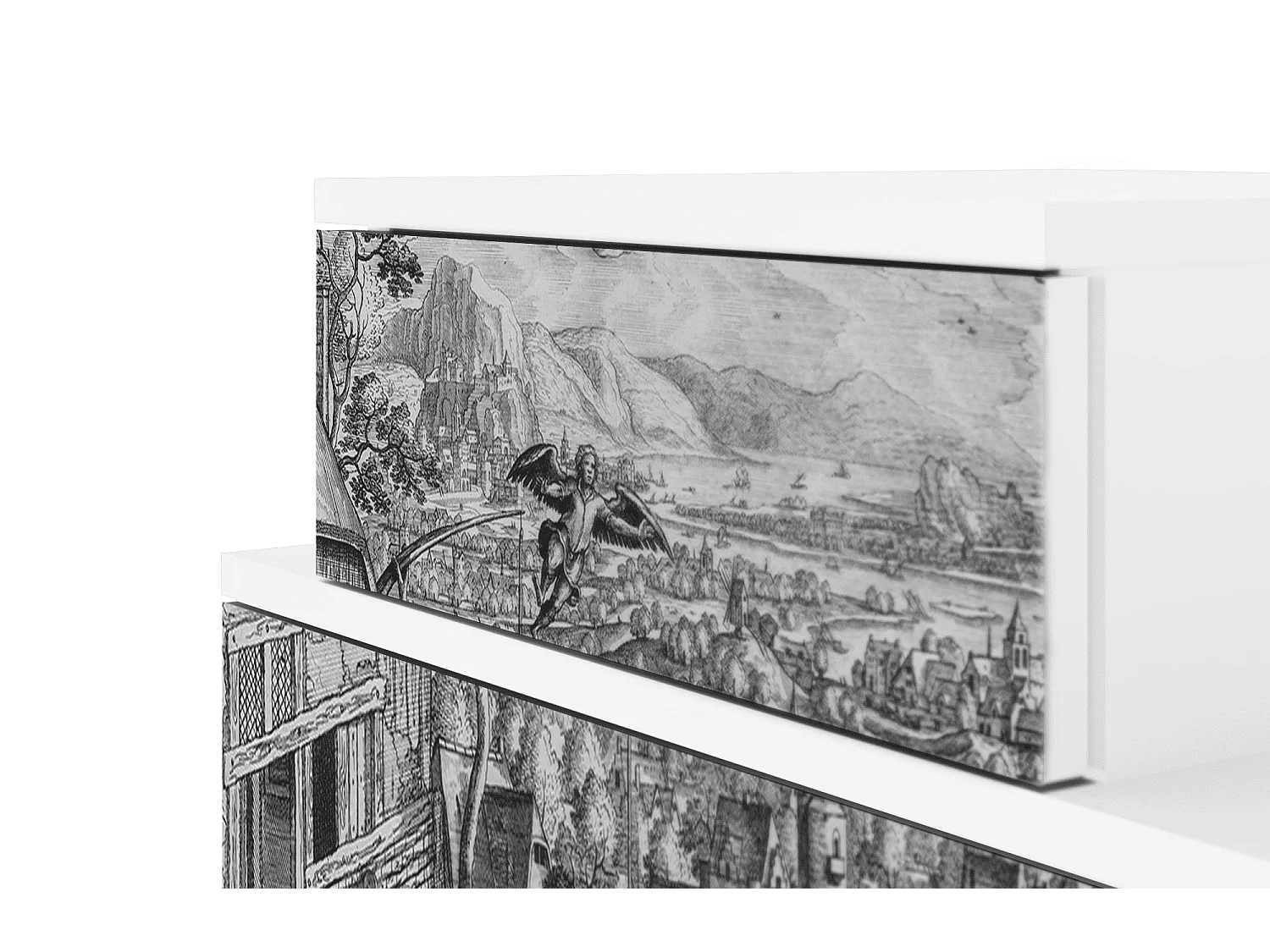 Stolik nocny - 58х58х41 cm - NS1 - Departure, Biały