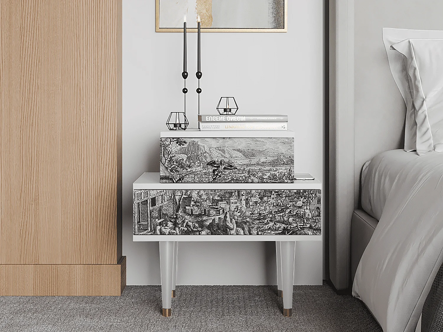 Table de nuit - 58х58х41 cm - NS1 - Departure, Blanc