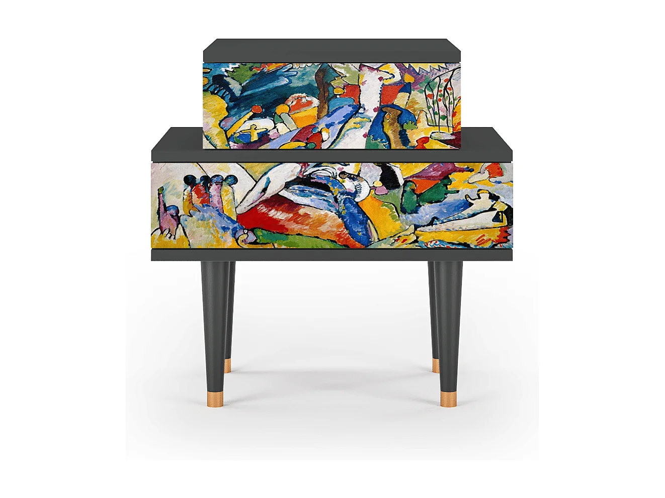 Stolik nocny - 58х58х41 cm - NS1 - Improvisation 26  , Antracyt