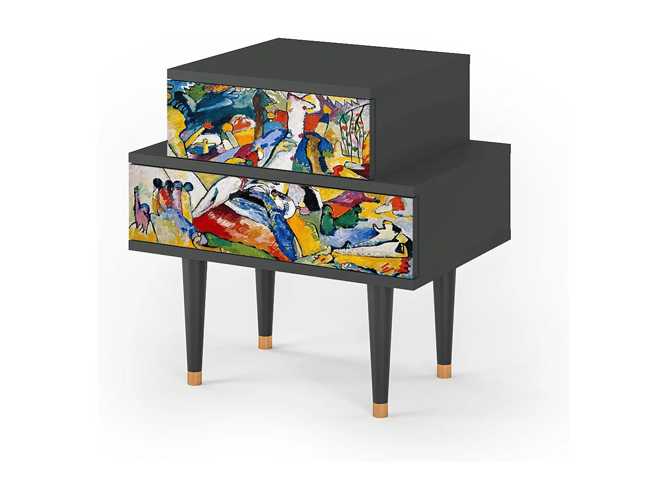 Stolik nocny - 58х58х41 cm - NS1 - Improvisation 26  , Antracyt