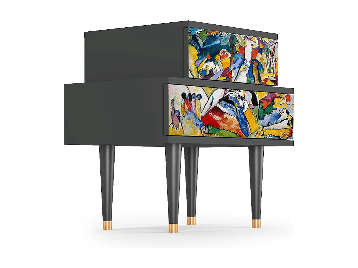 Stolik nocny - 58х58х41 cm - NS1 - Improvisation 26  , Antracyt