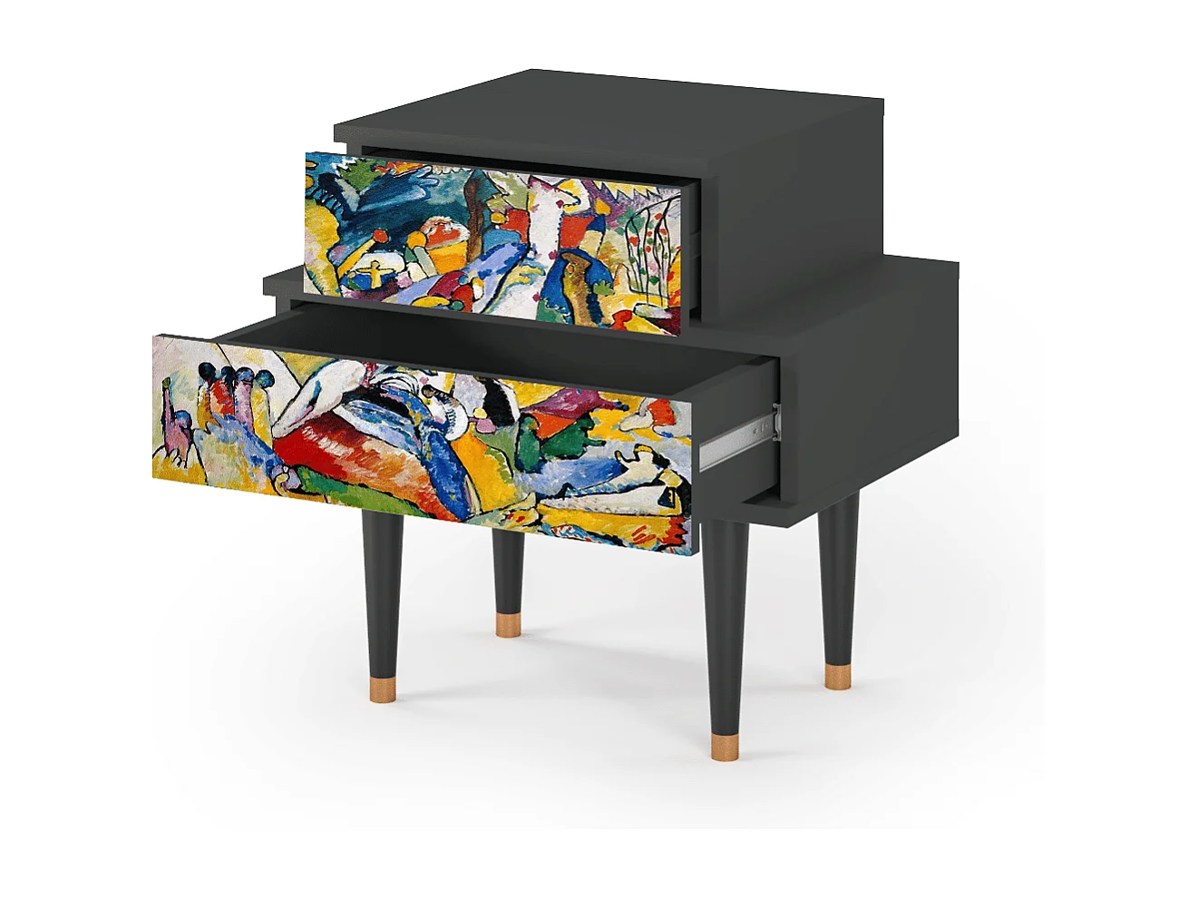 Stolik nocny - 58х58х41 cm - NS1 - Improvisation 26  , Antracyt