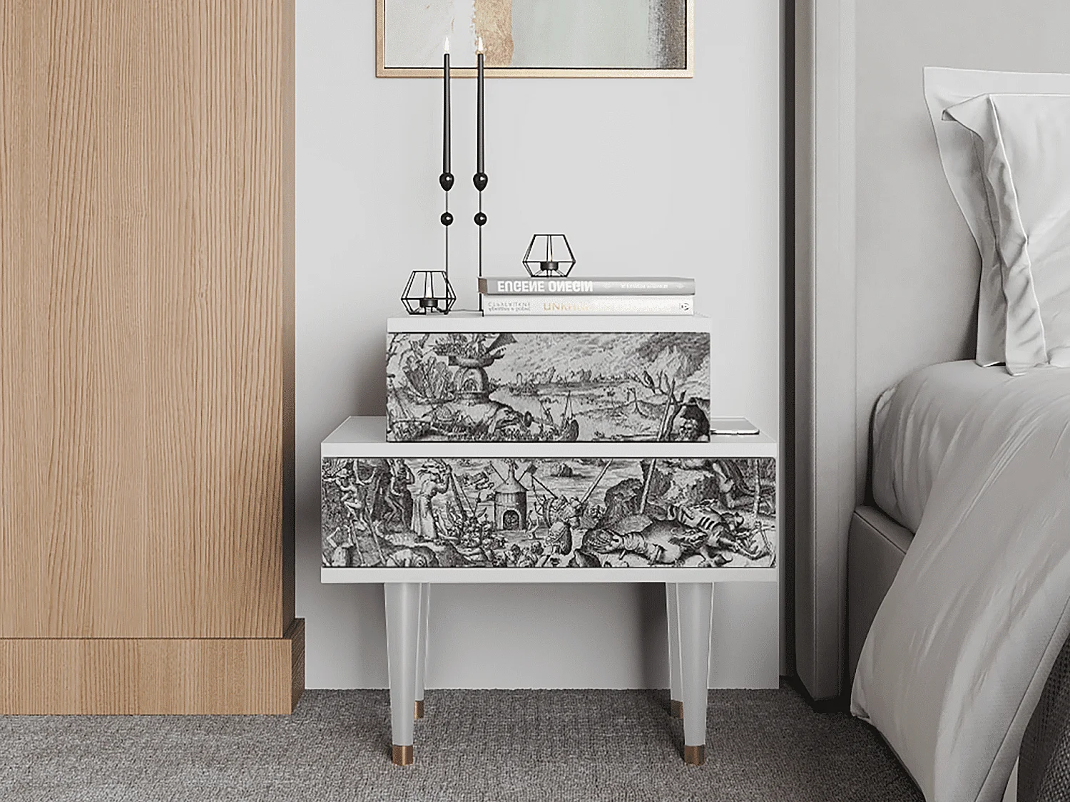 Table de nuit - 58х58х41 cm - NS1 - The Temptation, Blanc