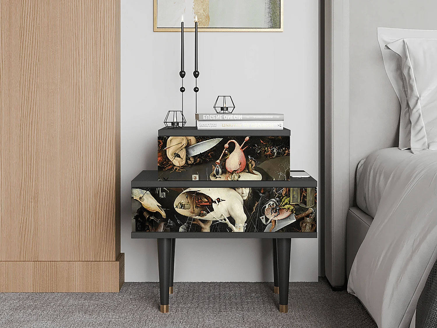 Nachtkastje - 58х58х41 cm - NS1 - The Garden 2, Antraciet