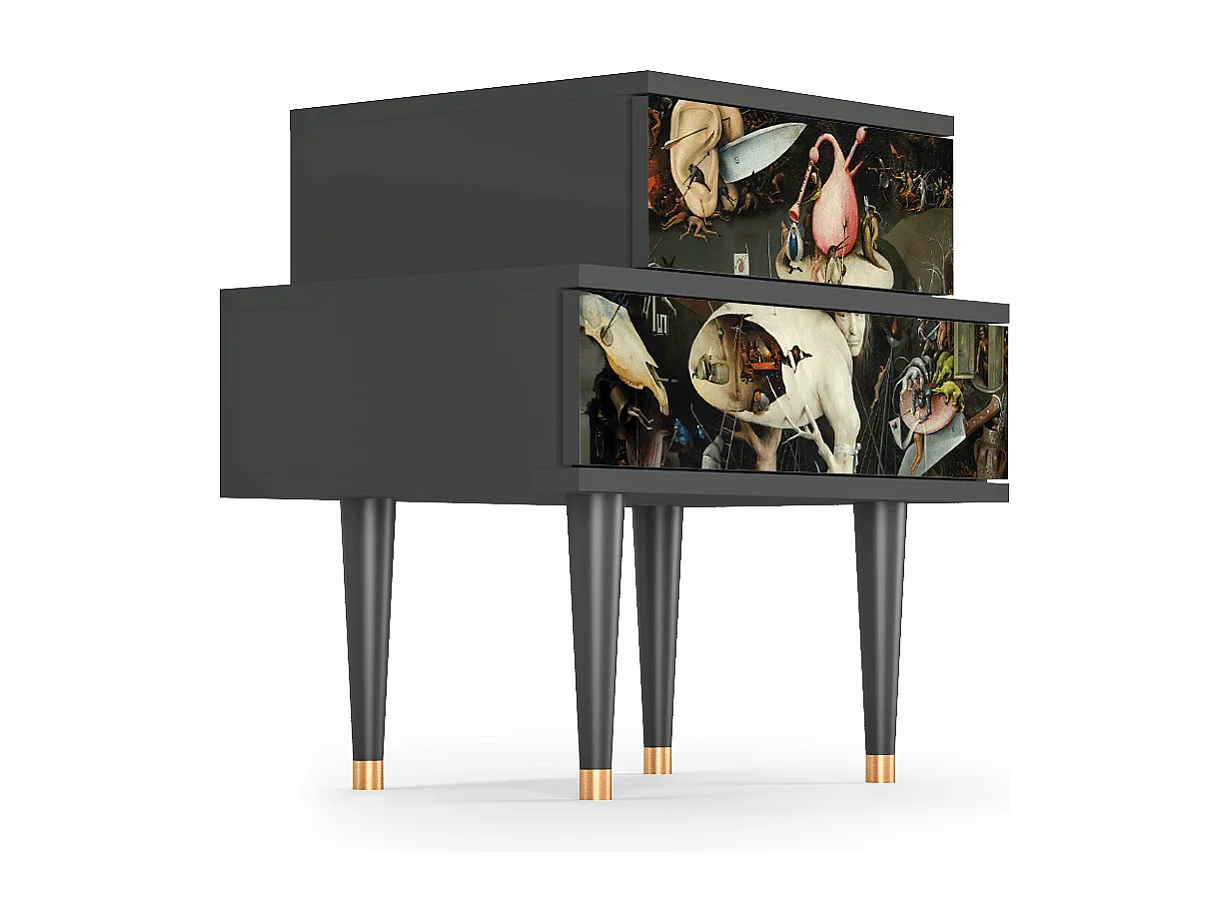 Stolik nocny - 58х58х41 cm - NS1 - The Garden 2, Antracyt