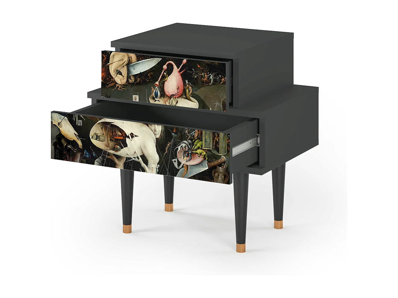 Stolik nocny - 58х58х41 cm - NS1 - The Garden 2, Antracyt