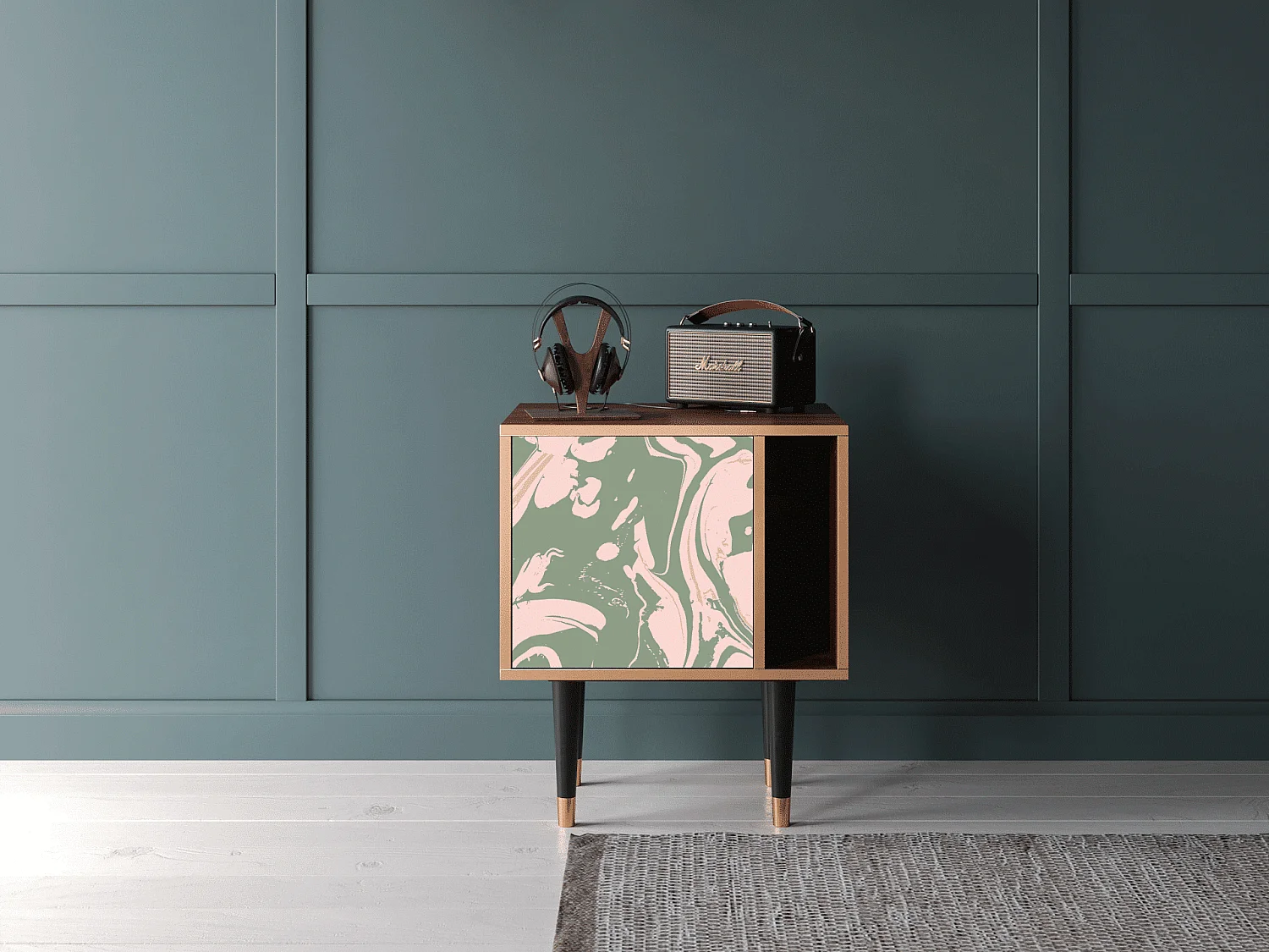 Table de nuit - 57х69х48 cm - S2 - Aquarelle, Noyer