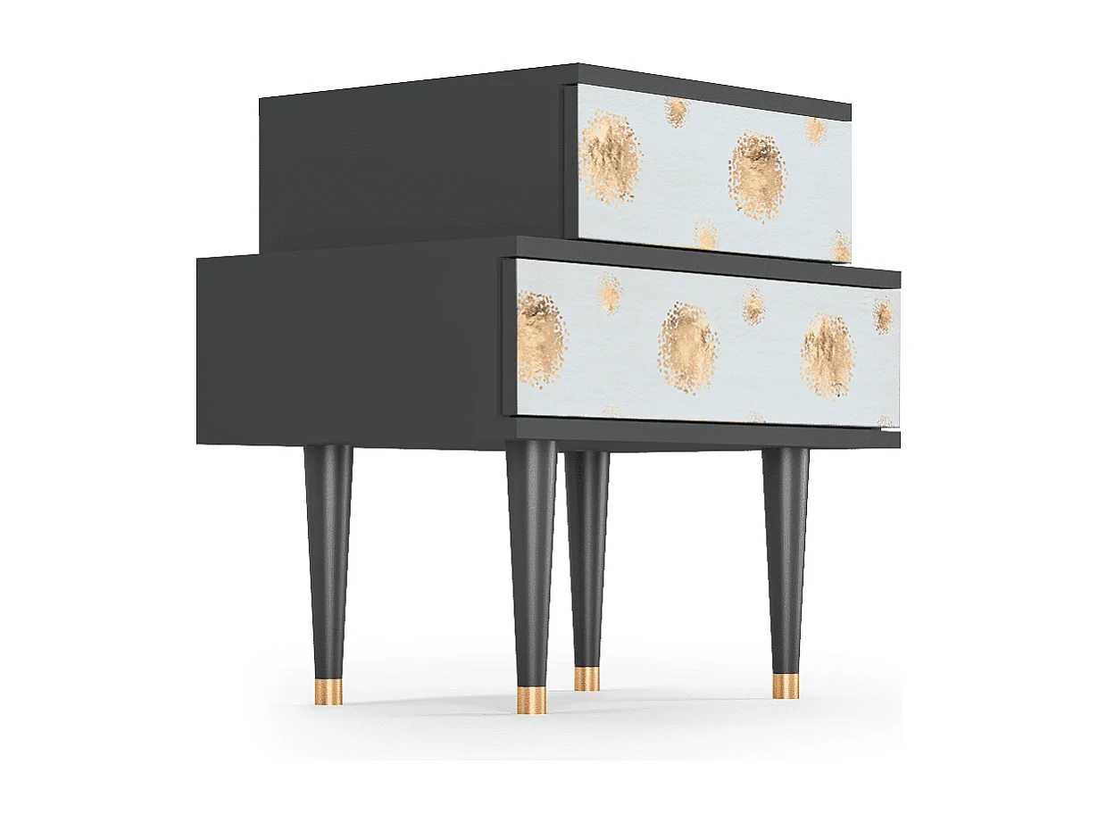 Stolik nocny - 58х58х41 cm - NS1 - Sky Latte, Antracyt